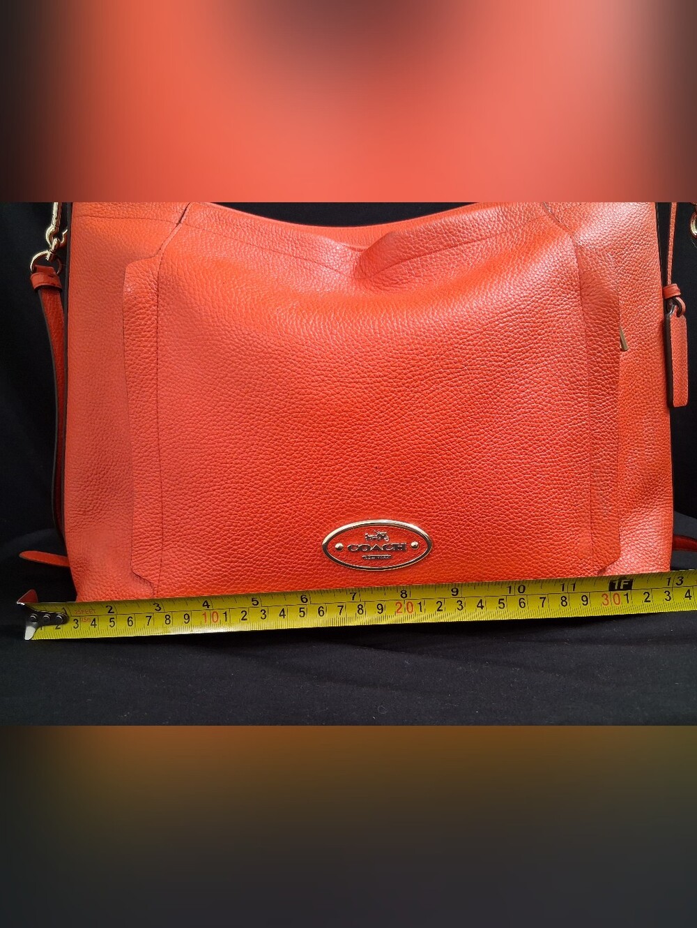 Coach Scout Hobo Purse Orange Pebble Leather W/ Pebble Leather Orange Wristlet - Picture 8 of 16
